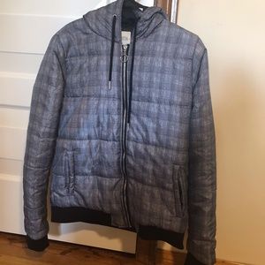Sky and Sparrow Plaid Puffer Jacket